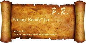 Patay Renáta névjegykártya